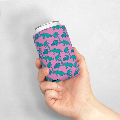 St. Thomas Can Cooler Sleeve - Pink/Aqua