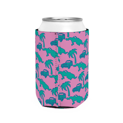 St. Thomas Can Cooler Sleeve - Pink/Aqua