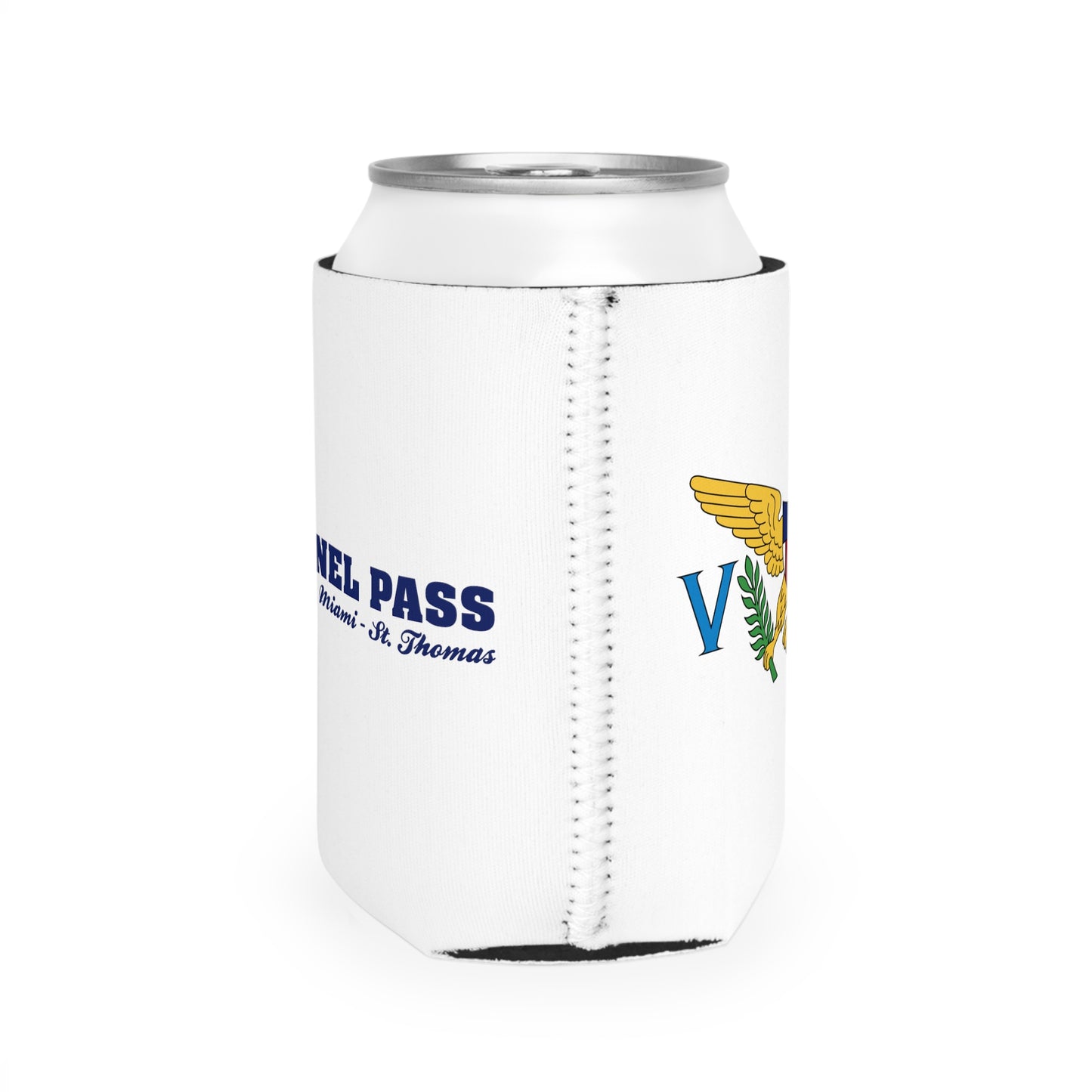 Tunnel Pass Can Cooler Sleeve - VI Blue and VI Flag