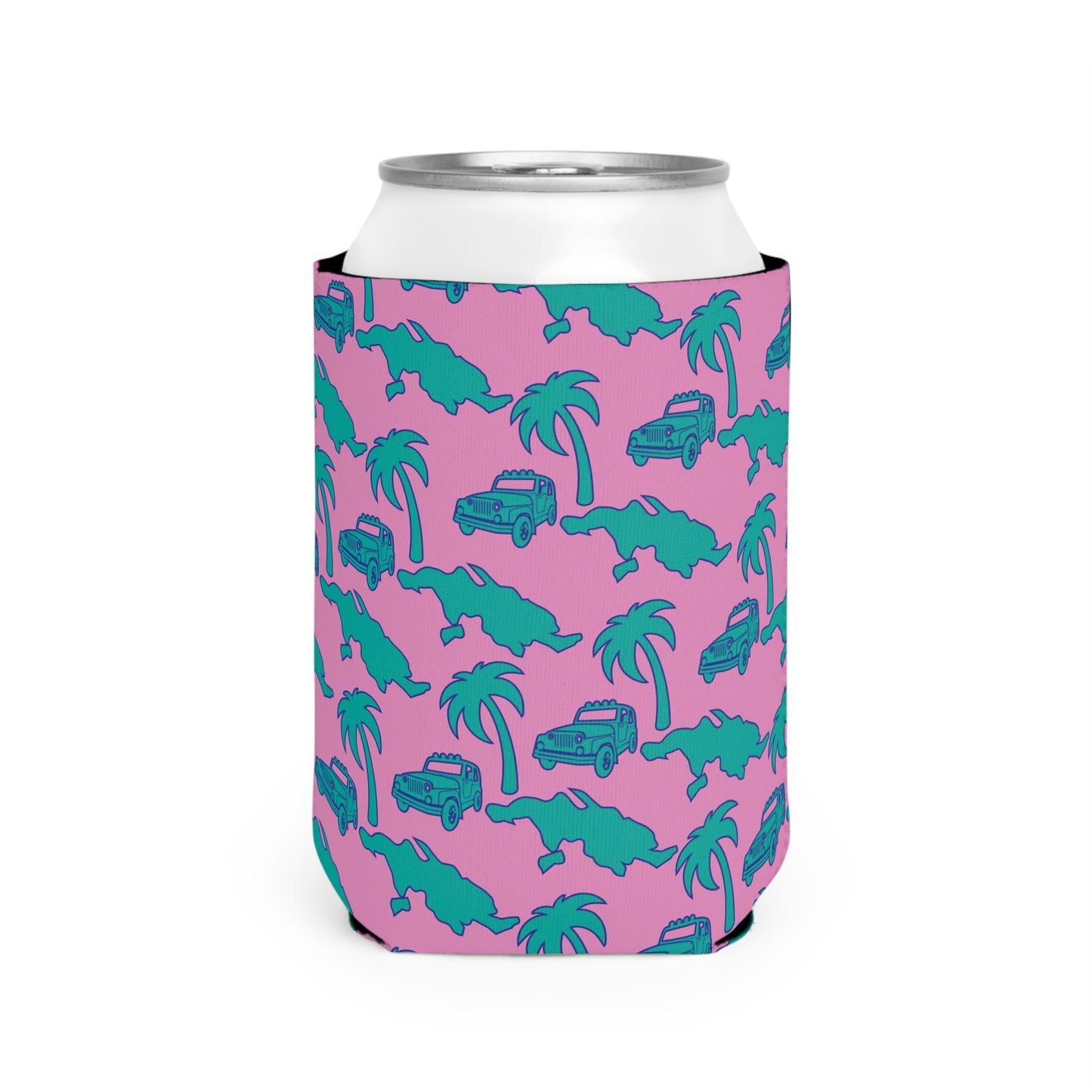 St. Thomas Can Cooler Sleeve - Pink/Aqua