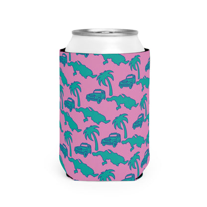 St. Thomas Can Cooler Sleeve - Pink/Aqua