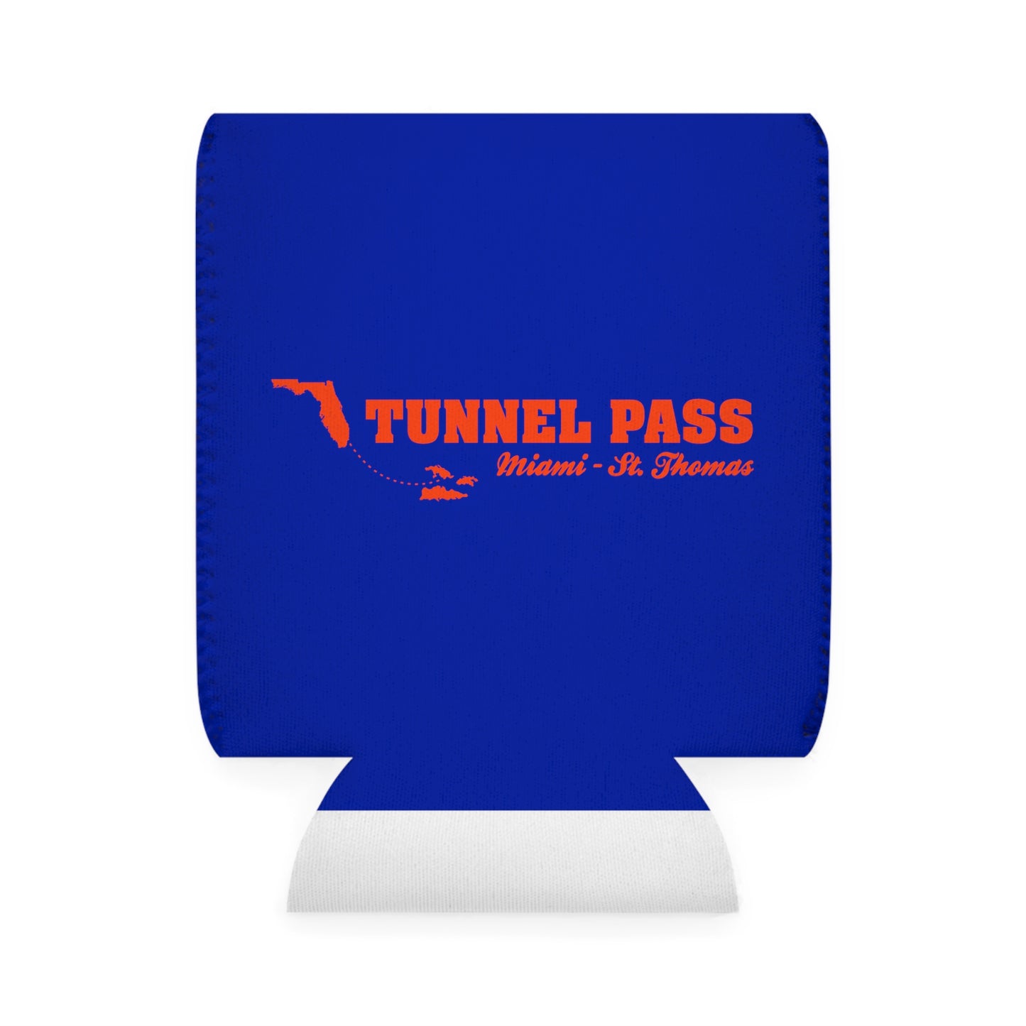 Tunnel Pass Can Cooler Sleeve - Royal Blue and Orange