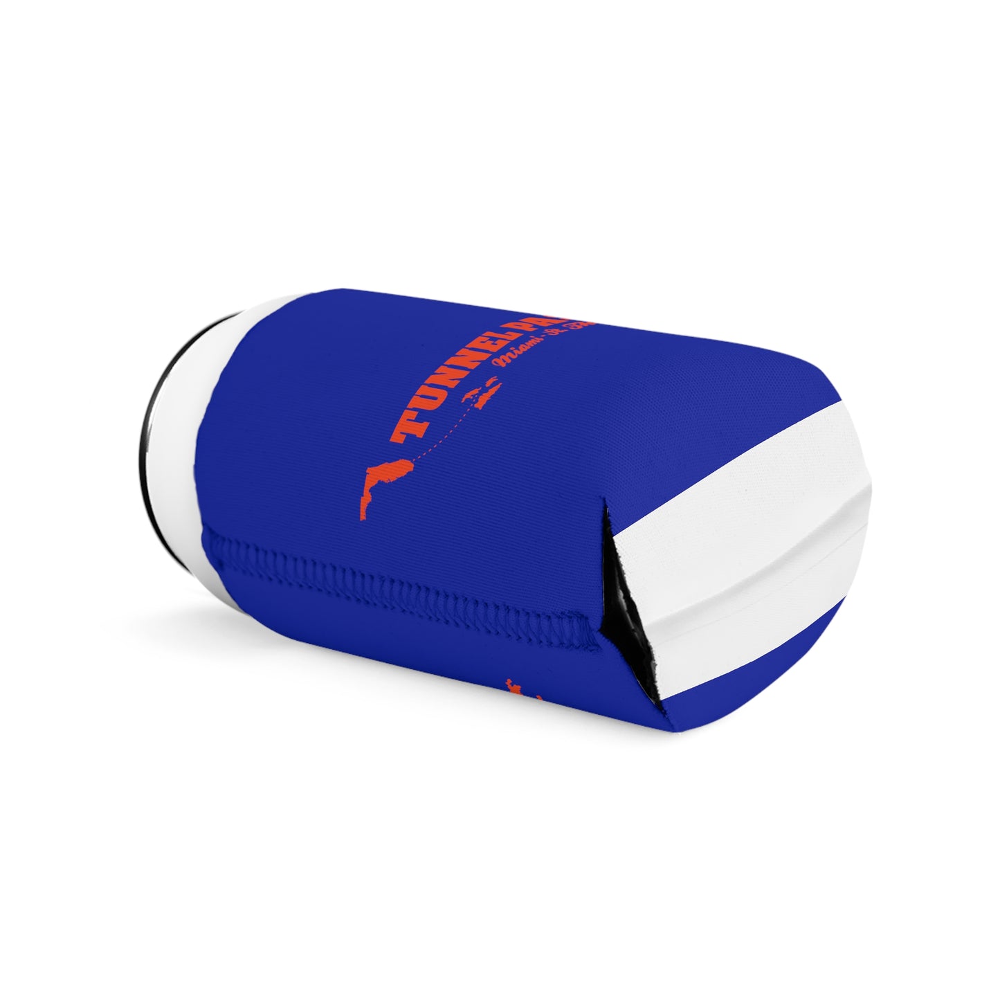 Tunnel Pass Can Cooler Sleeve - Royal Blue and Orange