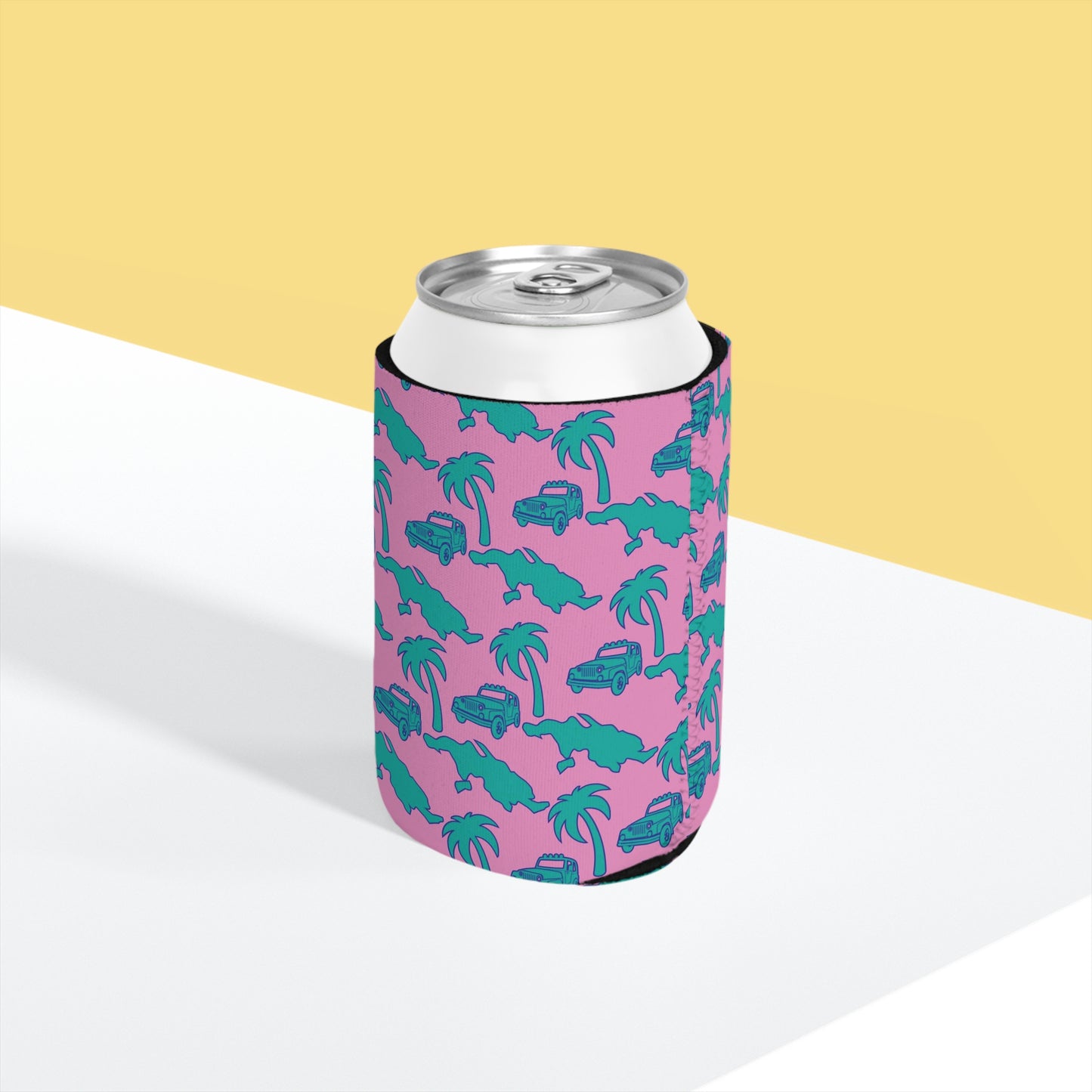 St. Thomas Can Cooler Sleeve - Pink/Aqua