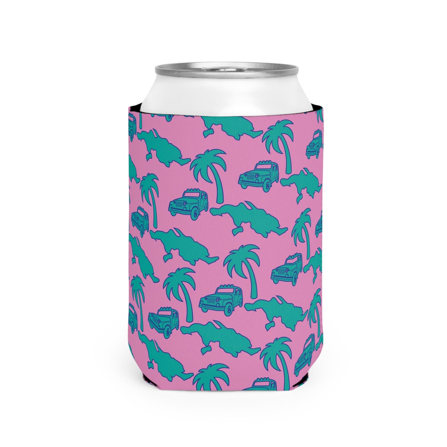 St. Thomas Can Cooler Sleeve - Pink/Aqua