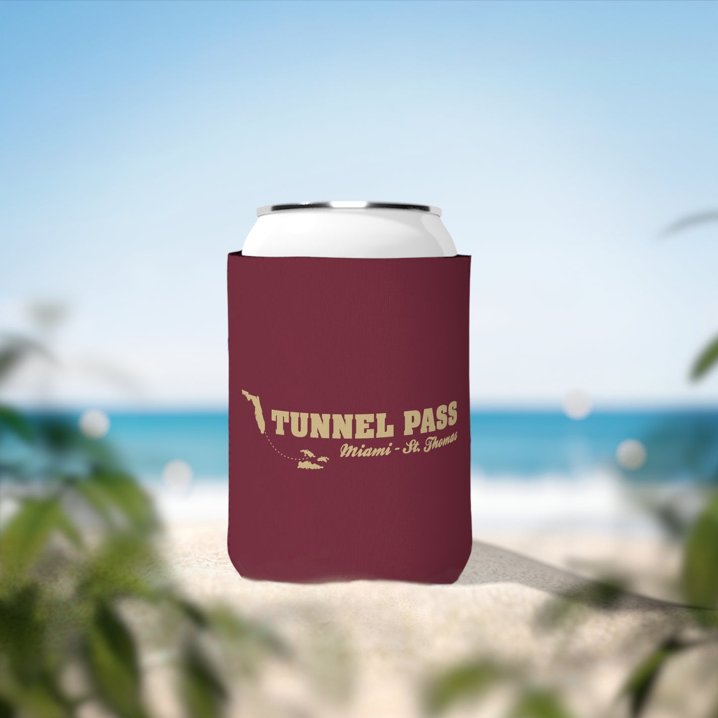 Tunnel Pass Can Cooler Sleeve - Garnet and Gold