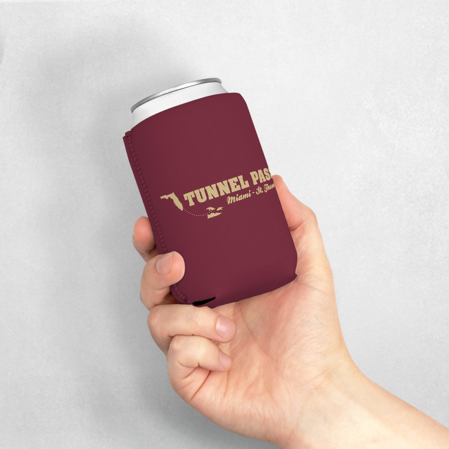 Tunnel Pass Can Cooler Sleeve - Garnet and Gold