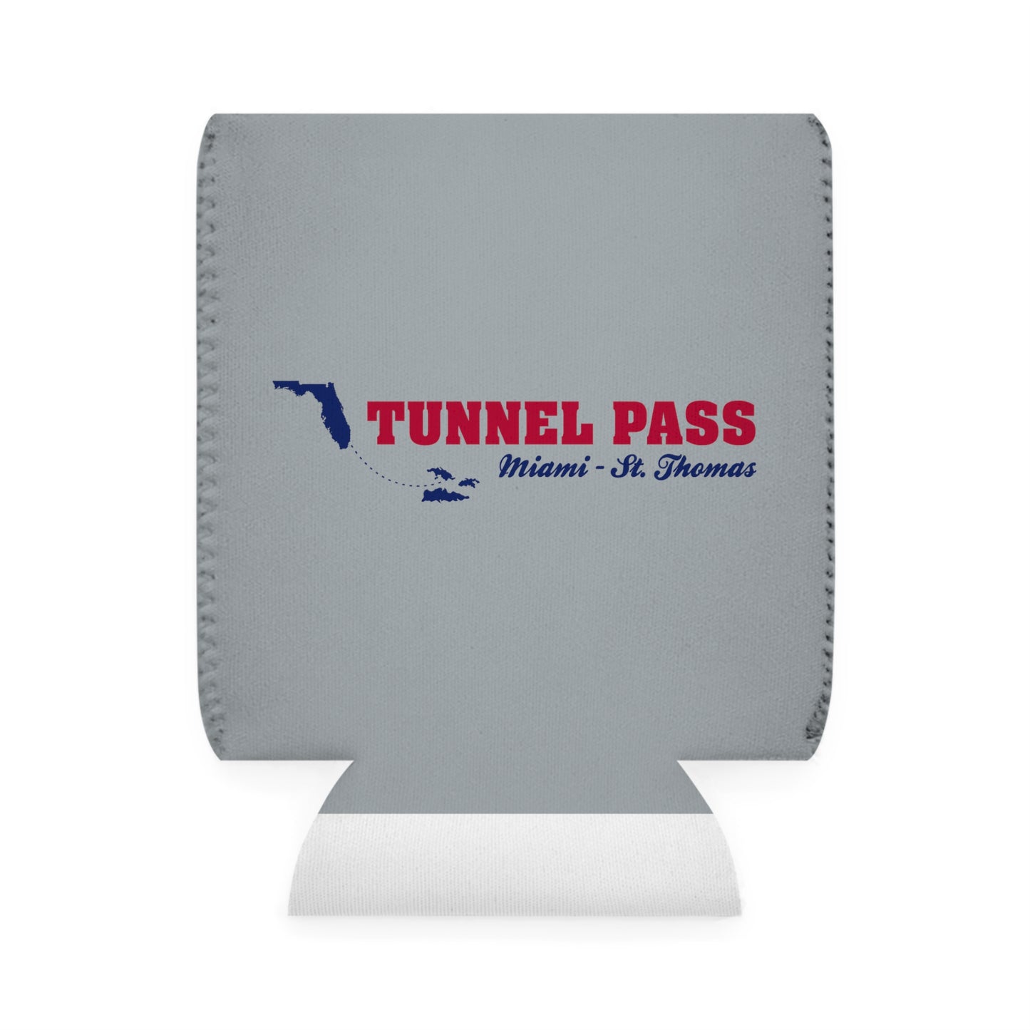 Tunnel Pass Can Cooler Sleeve - Dark Blue, Red, and Light Grey