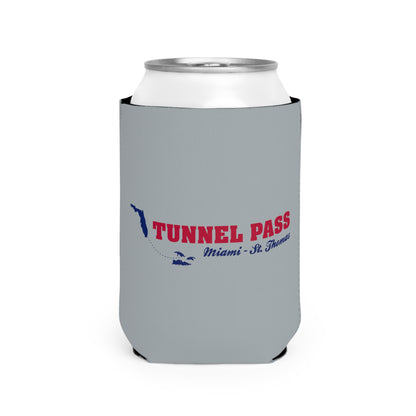 Tunnel Pass Can Cooler Sleeve - Dark Blue, Red, and Light Grey