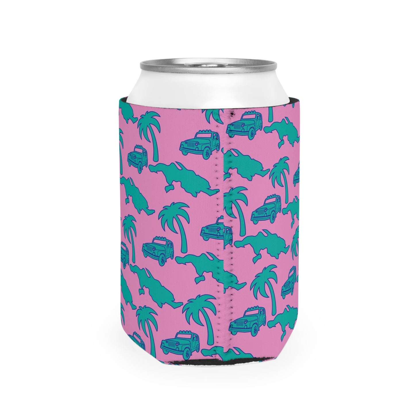 St. Thomas Can Cooler Sleeve - Pink/Aqua