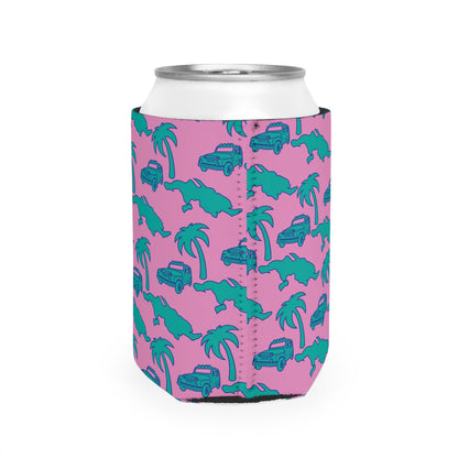 St. Thomas Can Cooler Sleeve - Pink/Aqua