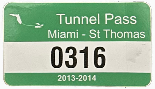 2013-2014 Tunnel Pass Miami - St. Thomas (Caribbean Green)